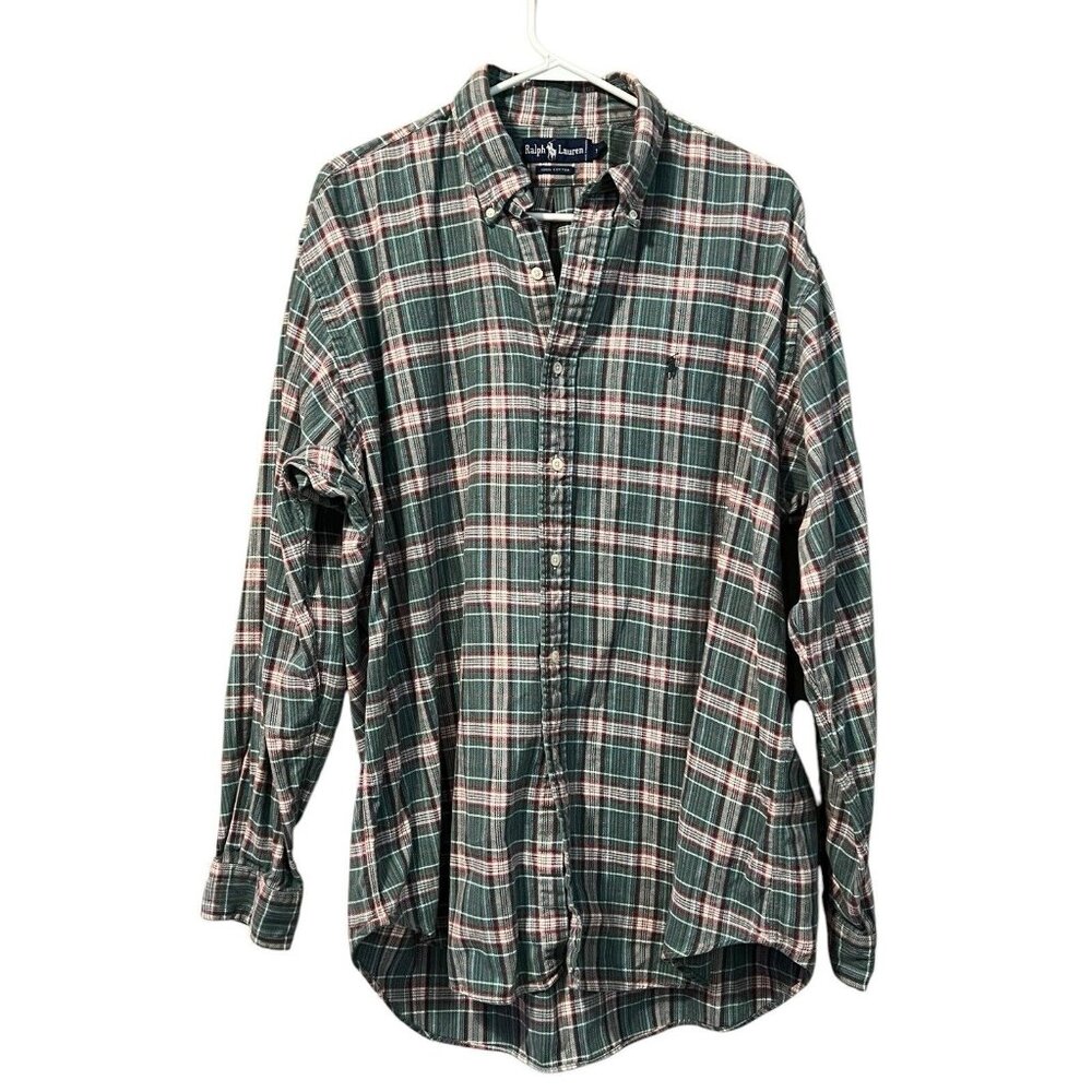 Polo Ralph Lauren Shirt‎ Men Size XLFlannel  Plaid Long Sleeve Preppy Outdoor